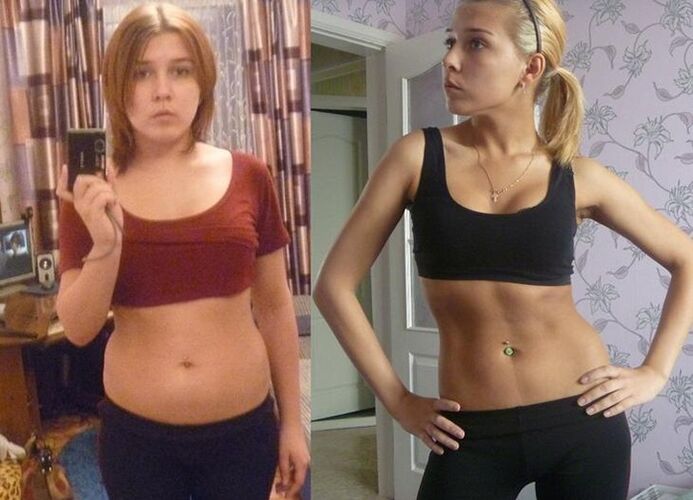 avant et après un régime sans glucides